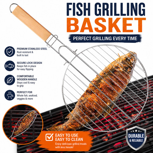 Bbq grill rack - basket, portable