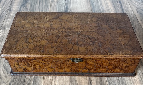 Vintage pyrography cherry - vintage,