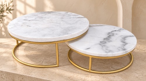 Pack marble tea cake display - marble,