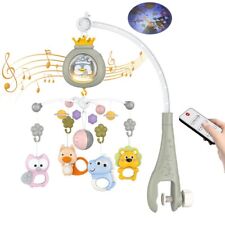 Baby Cot Mobile Remote Controlled Light & Music Crib Musical - Detachable Toys