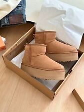 New Women's Shoes UGG CLASSIC MINI PLATFORM Sheepskin Ankle Boots New