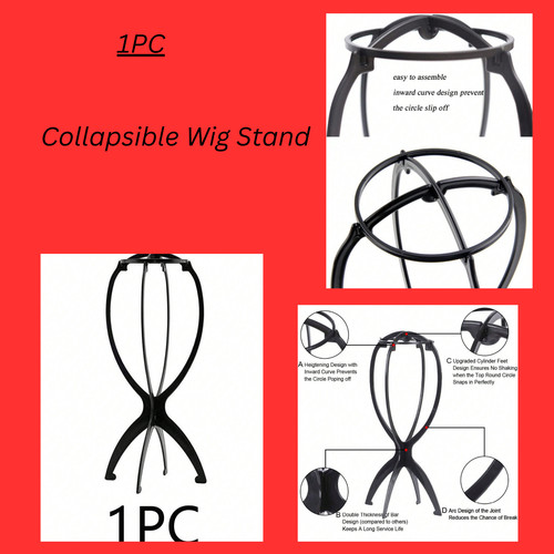 Collapsible wig stand - wig,