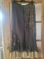 EVALINKA HANKERCHIEF TIERED HEM SKIRT SIZE 14 MADE IN ITALY LINED 