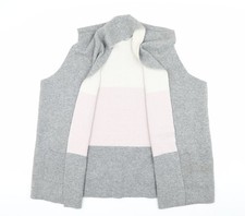 Bartolini Women’s Grey Sleeveless Knit Open Front Vest 2XS