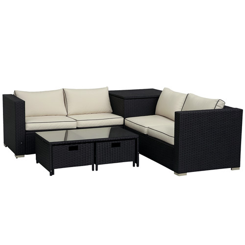 Outsunny 4pcs patio rattan - 4pcs,