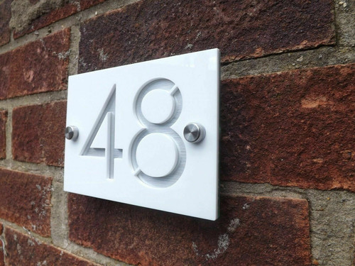 Door number plaque modern - plaque,