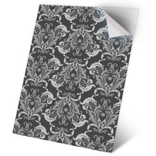 1 x Vinyl Sticker A2 - BW - Vintage Floral Wallpaper Pattern #43717
