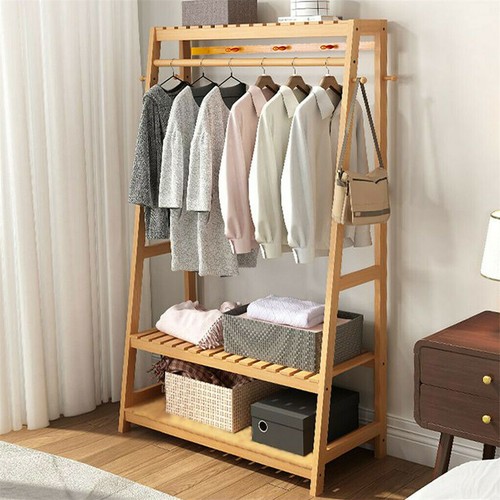 Wooden clothes rail rack - clothes,