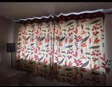 Orange, Leaf Next Curtains