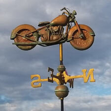 Motorcycle weathervane - Motorbike or chopper aged copper verdigris patina
