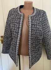 Bonmarche Ladies Size UK 14 Open Front 100% Cotton Multicoloured Cardigan