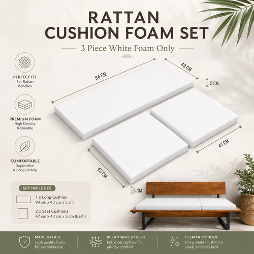 3pc rattan chair - rattan, foam