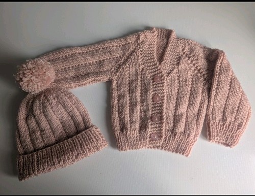 Blush pink hand knitted - blush,