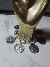 Silver Plated Coin Bracelet