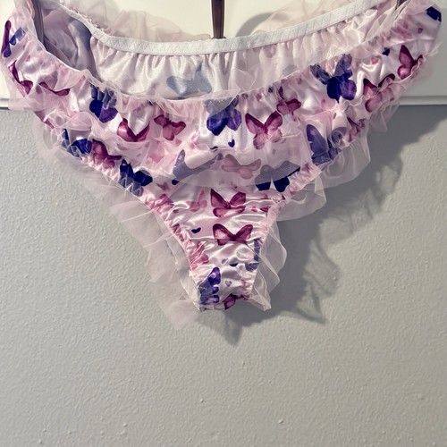 Pink satin sissy butterfly - pink,