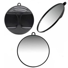 Black Round Mirror Barber Shop