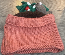 Handmade Knitted Teapot Cover Mouse & Strawberries