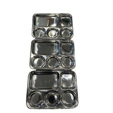3 x 5 Compartment Metal Thali