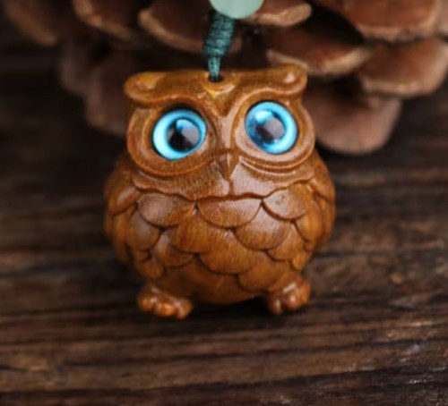 Mini carved wooden blue - mini,