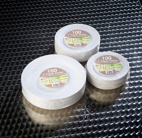 100 paper plates disposable - paper,