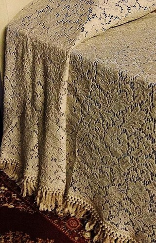 King lace bedspread natural - lace,