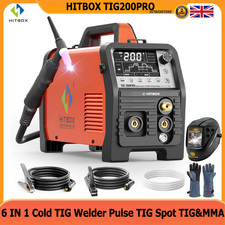 200Amp 6IN1 COLD TIG Welding Machine IGBT LED HF/Pulse/Spot/Clean TIG MMA Welder