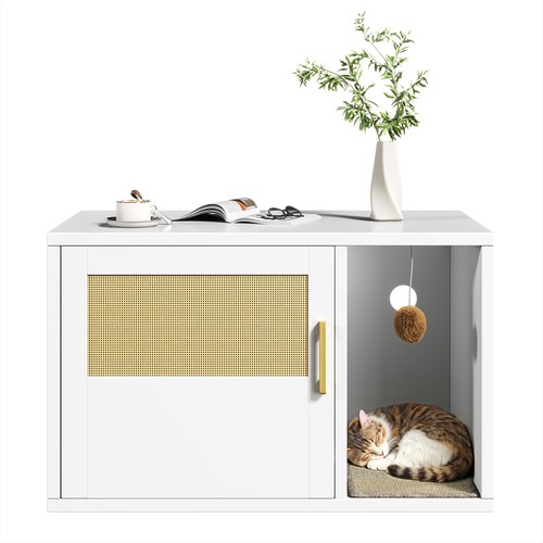 Cat litter box enclosure - cat,