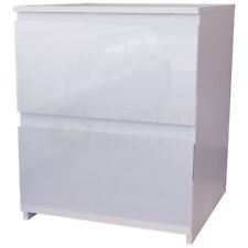CLEARANCE Vida Designs 2 Drawer Bedside Chest, White (FSC 100%)