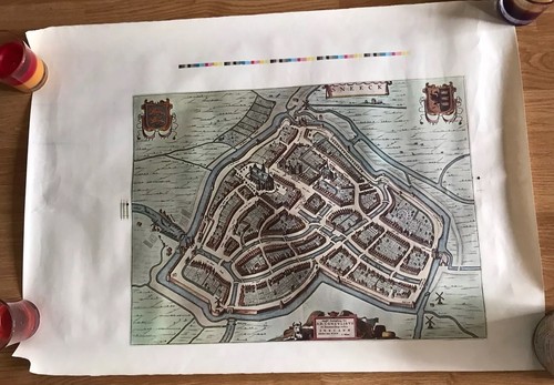 Vtg print antique map - map, of