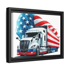  Patriotic Truck Framed Canvas