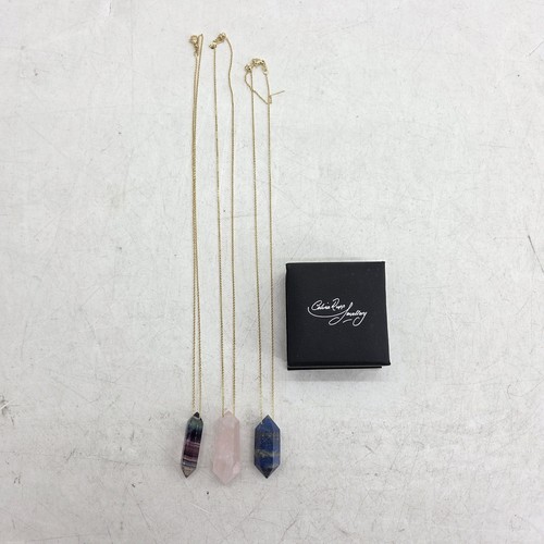 Natural crystal point pendant