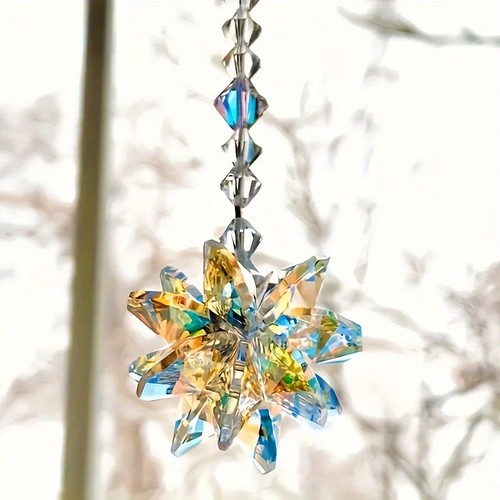 Glass star crystal suncatcher - star,