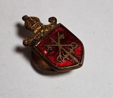 Vintage buttonhole enamel badge Christian crossed keys and sword.