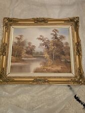 Clara Innes Forest Path Oil on Canvas Framed Woodland Landscape signed 22x26`