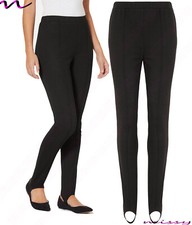 LADIES WOMEN SKI PANTS PULL ON SLIM ELASTICATED STIRRUP TROUSER PLUS SIZES 12-22