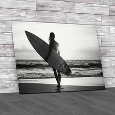 Surfer Girl Silhouette At