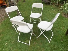 4 Folding White Plastic & Metal Chairs London 2012 Olympic Games Memorabilia