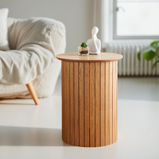 Oak Effect  Round Side Table