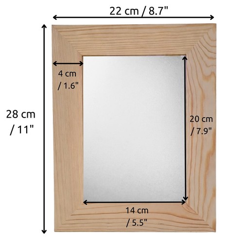 Small wood framed mirror - small,