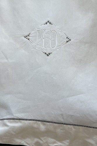 Vintage french white linen - white,