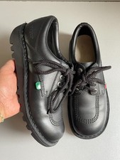 junior Kickers Kick Lo black leather lace up shoes uk 5 eur 38