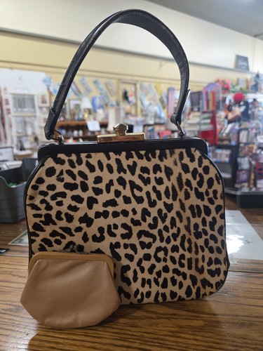 1960s rockabilly cheetah bag - 1960s,