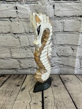 30cm White Brown Wooden Shabby