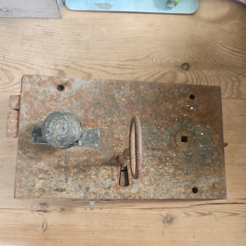 Antique door rim lock key - antique, lock,