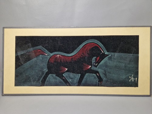 Mid century signed - century, velvet