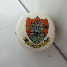 Vintage Crested China Swan Golf Ball Ayr Stamped 4.5cm