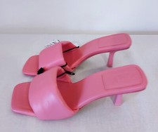 Zara Pink Leather Padded Mules