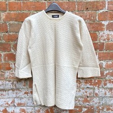 80s Jean Muir Cable Knit Tunic Jumper Women’s Medium Geelong Lambswool Vintage