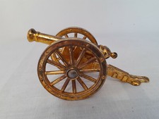 Vintage Field Artillery Cannon Brass Metal Military War Gun Model Figurine
