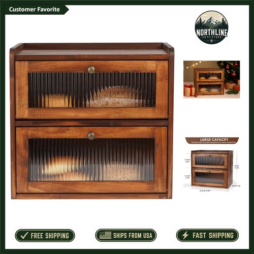 Layer wooden bread keeper - 2-layer,